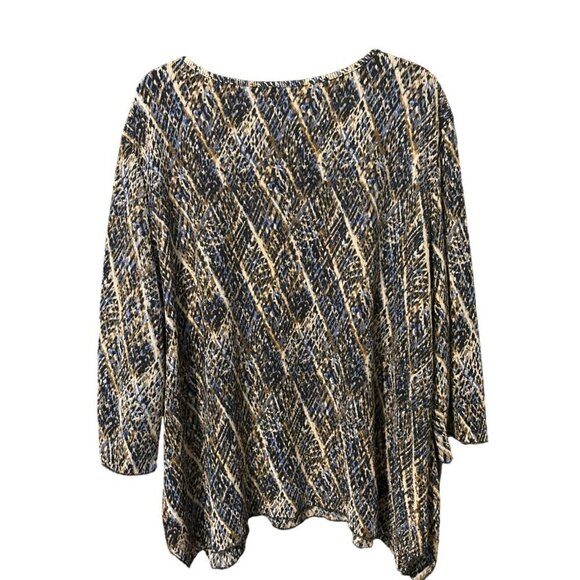 Drapers & Damon's Size Petite Plus Size Womens Blouse 3/4 Sleeve Beaded Studded - Picture 2 of 5